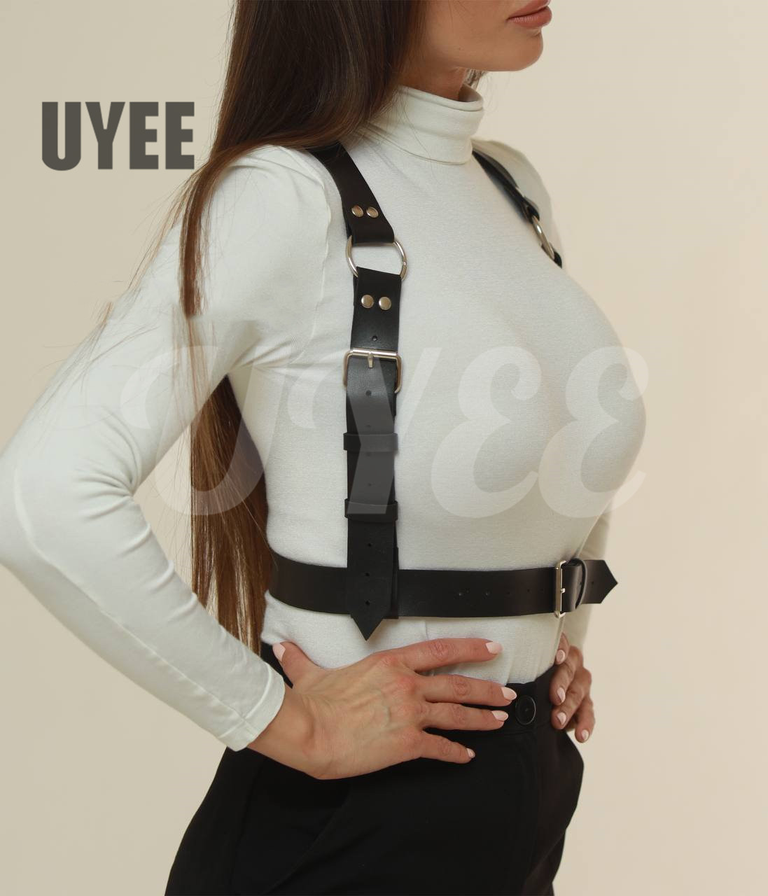 UYEE Mulheres Homens Sexy Punk Chest Harness Mulheres Espartilho Cinto Cintura Ajustável Correias Buckle Acessório Ajustável Techwear Y2k Cinto