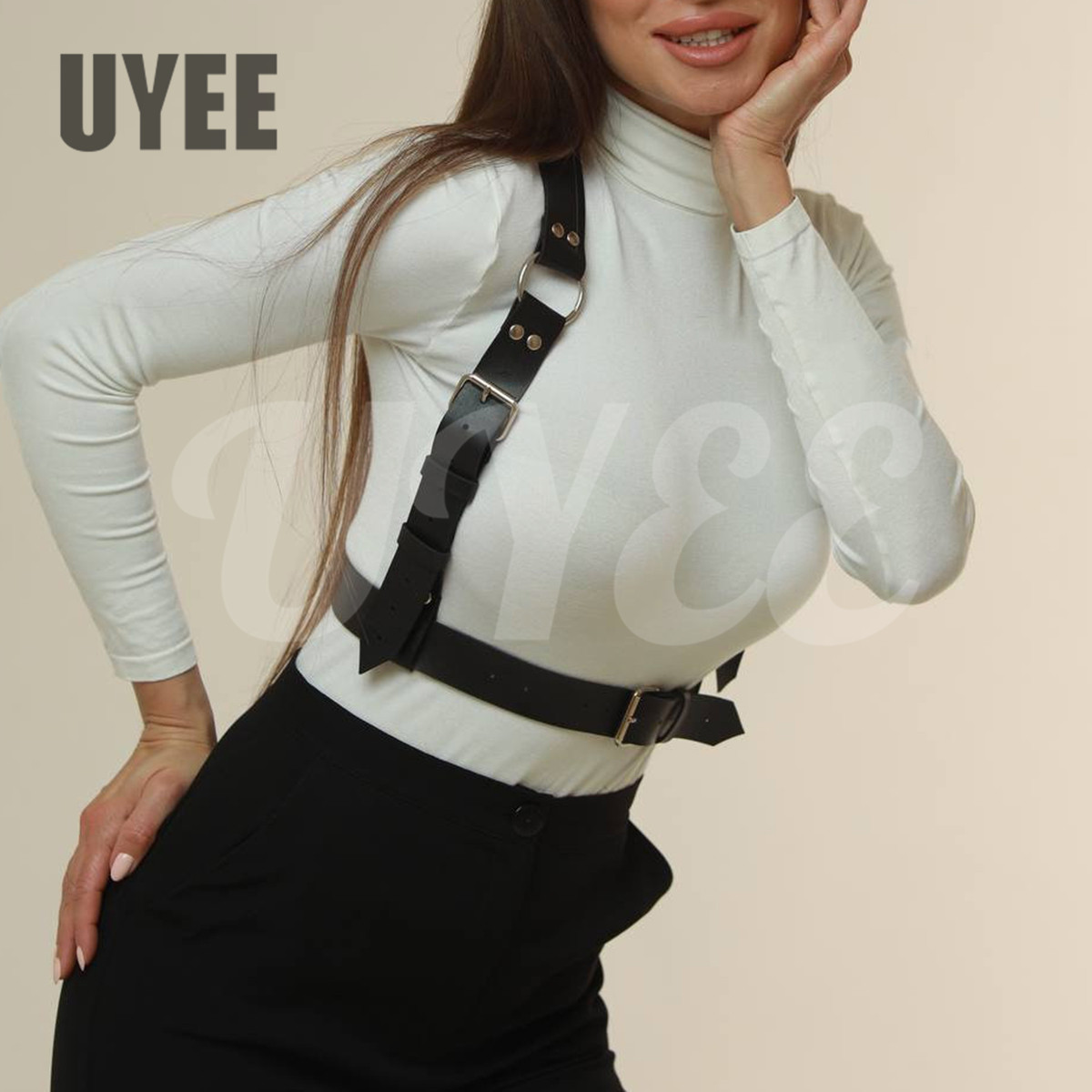 UYEE Mulheres Homens Sexy Punk Chest Harness Mulheres Espartilho Cinto Cintura Ajustável Correias Buckle Acessório Ajustável Techwear Y2k Cinto