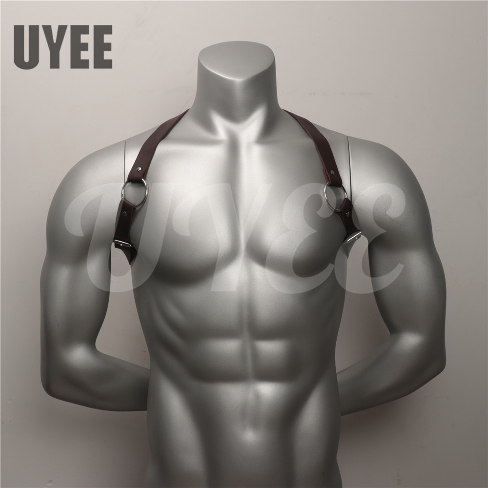 UYEE-Goth Techwear PU Arnês de Couro para Homens, Cinto Punk, Suspensórios de Moda, Cadeia Body Cage, Correias Ajustáveis, Acessórios Jeans, Moda Y2K
