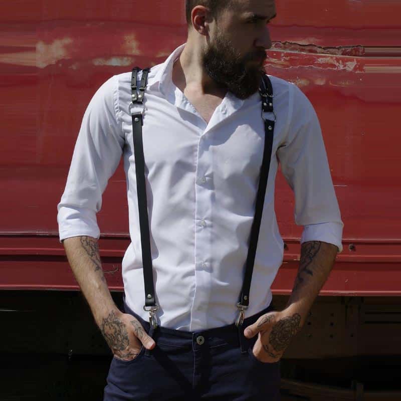 Uyee punk moda pu suspensórios de couro para homens camisa calças fivela cintos ajustáveis correias colete cintas arnês rave fetiche