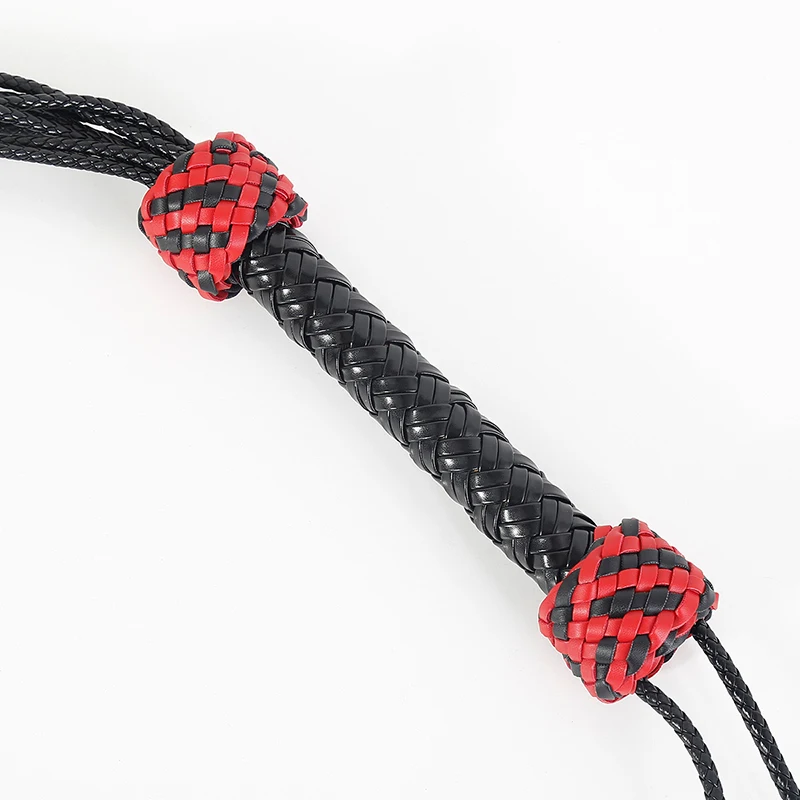 64.5cm Leather Handle Rose Top Horse Whip Riding Crop Flogger Paddle Slapper Horse Training Dressage Whips