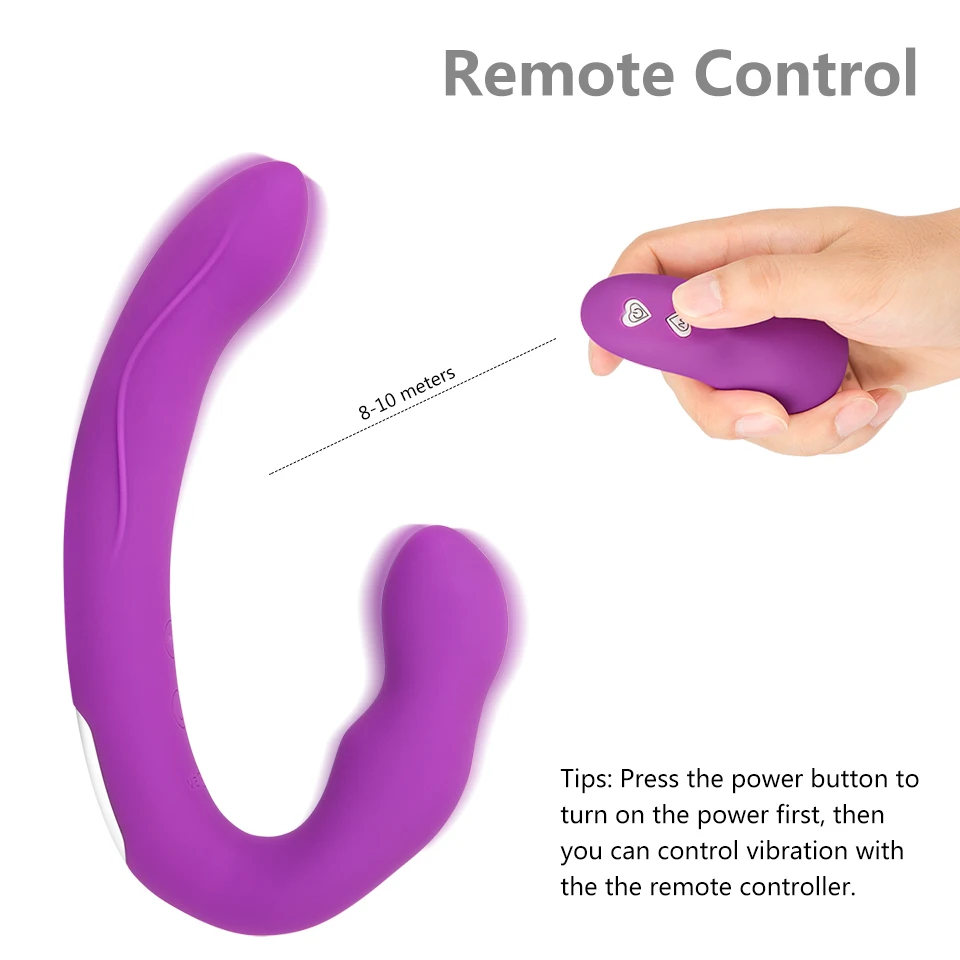Lesbian Strapless Strapon Dildo Vibrators Remote Control Strap on Double Ended Pegging Penis Adult Sex Toys for Women Sex Shop