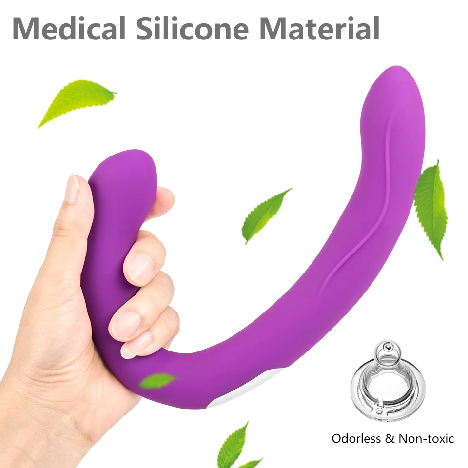 Lesbian Strapless Strapon Dildo Vibrators Remote Control Strap on Double Ended Pegging Penis Adult Sex Toys for Women Sex Shop