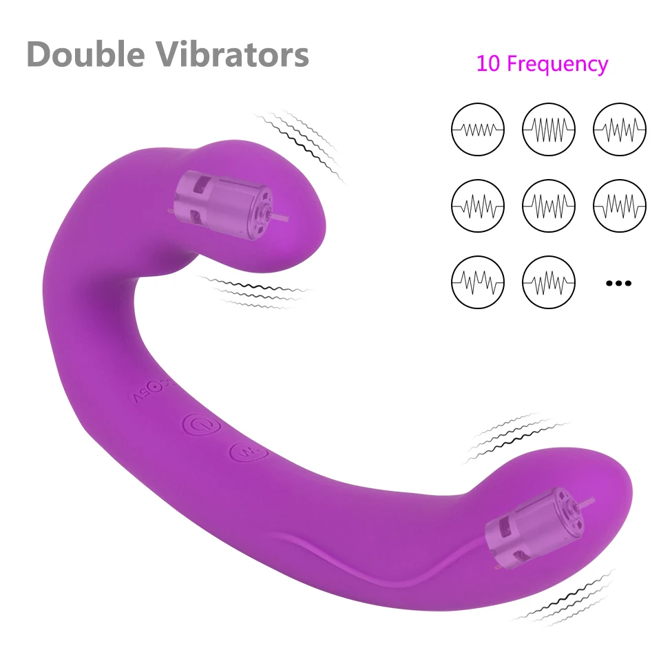 Lesbian Strapless Strapon Dildo Vibrators Remote Control Strap on Double Ended Pegging Penis Adult Sex Toys for Women Sex Shop