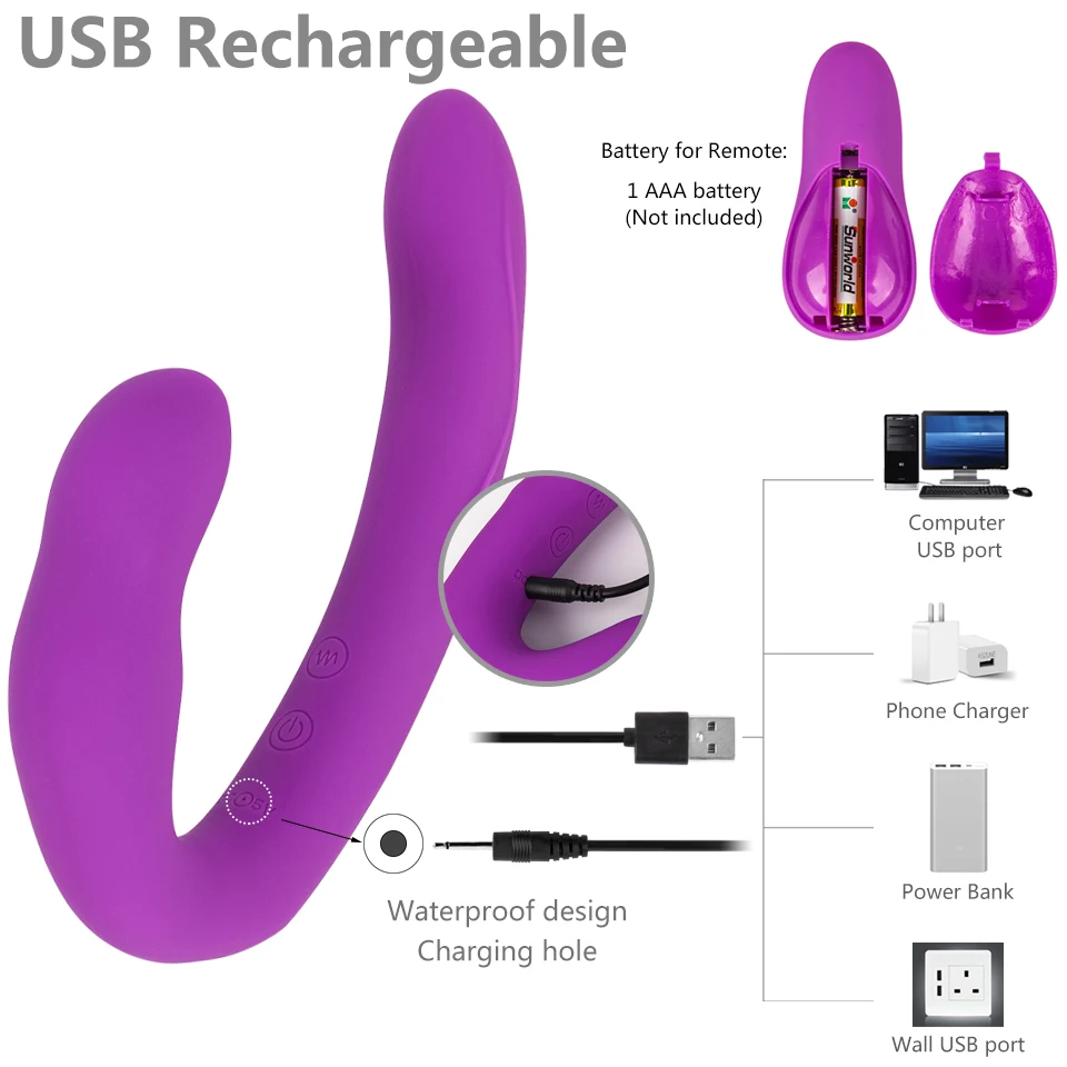 Lesbian Strapless Strapon Dildo Vibrators Remote Control Strap on Double Ended Pegging Penis Adult Sex Toys for Women Sex Shop