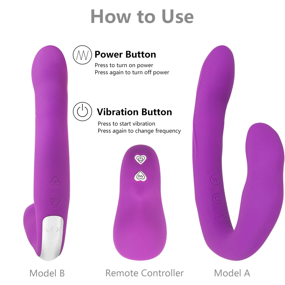 Lesbian Strapless Strapon Dildo Vibrators Remote Control Strap on Double Ended Pegging Penis Adult Sex Toys for Women Sex Shop