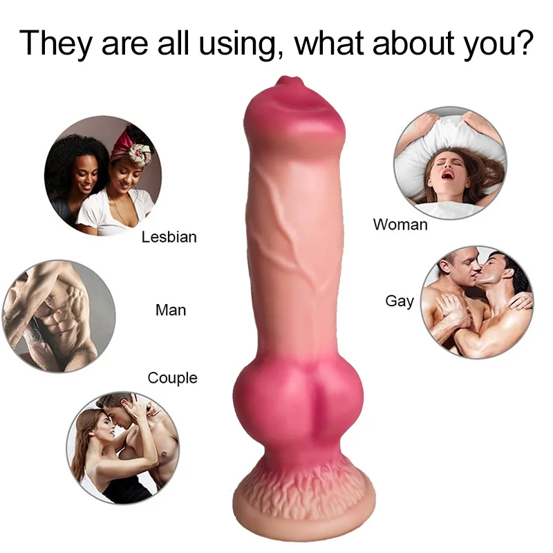 Realistic Monster Huge Dildo Wolf Canine Animal Penis Knots With Suction Cup Cock Anal Plug Anal Adult Sex Toy for Women Orgasm