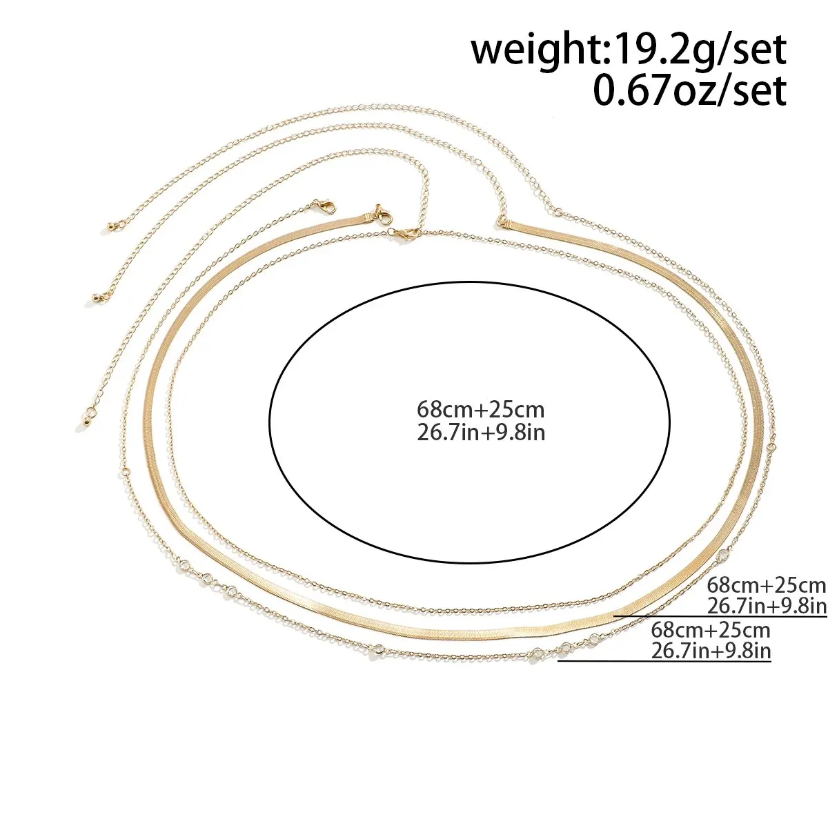 3Pcs Sexy Gold Color Flat Snake Chain Bellly Waist Chain for Women Boho Rhinestone Belt Body Jewelry Summer Bikini Accessories