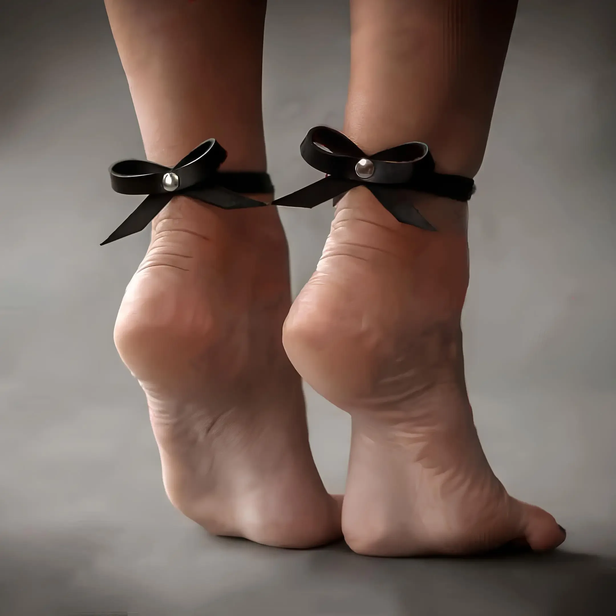 2PCS Leather Bow Ankle Leg Rings Punk Fashion Costume Ball Role-Playing Costume Personalized Ankle accessories